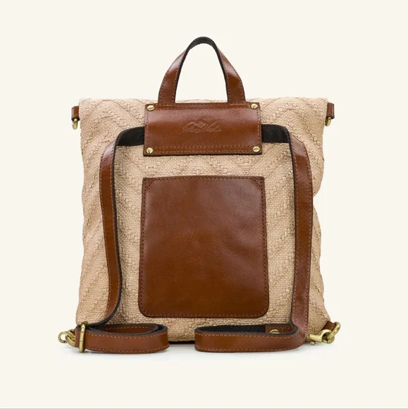 Patricia Nash Natural Zig Zag Woven Luzille Backpack - Picture 2 of 4